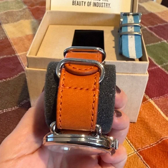 Shinola Watch with Vibrant Orange and Cool Blue Straps *Battery Not Included * - Picture 4 of 9